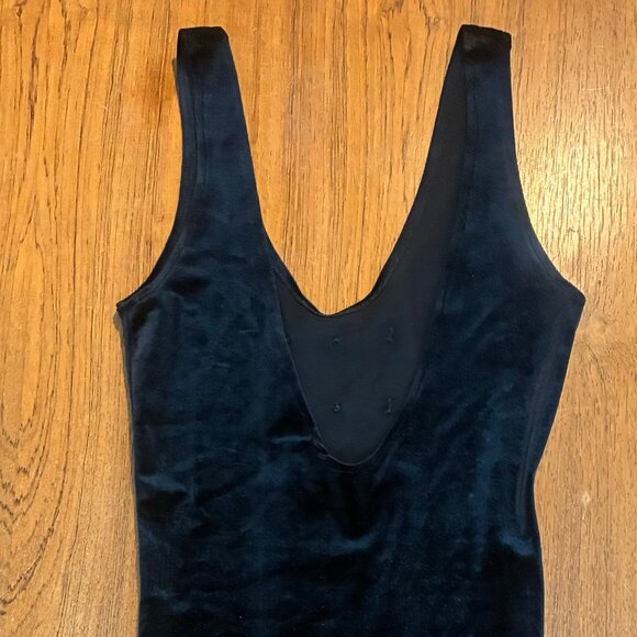 Stretch Velvet Dress with Metal Detailing and Deep U-Back, Size Small - Picture 6 of 6